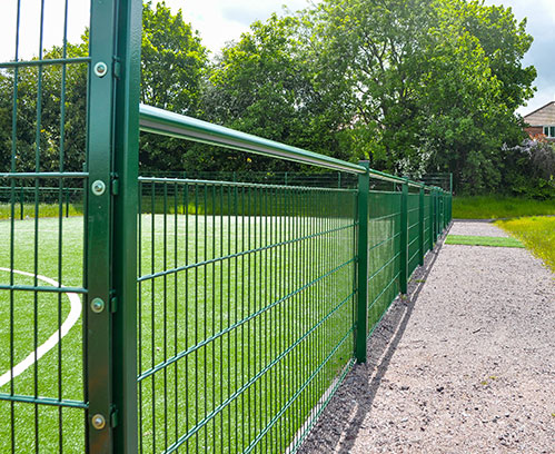 Spectator Rail Combined With Sports Mesh Fencing