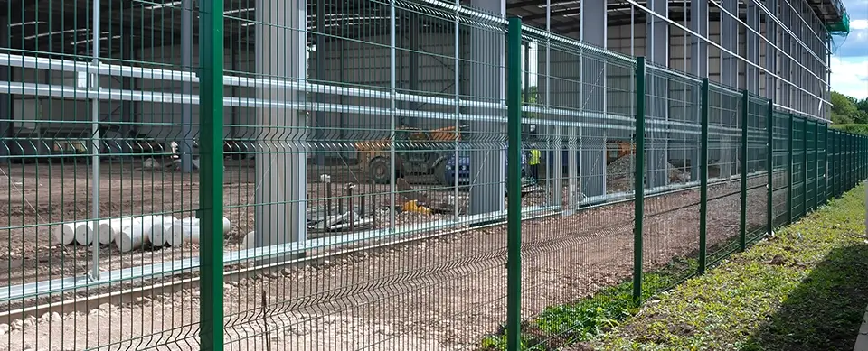 A Run Of Security Mesh Fencing Around A Depot