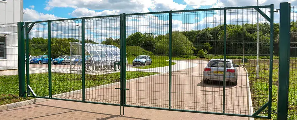 A Protek Mesh Gate Across A Private Car Park Entrance