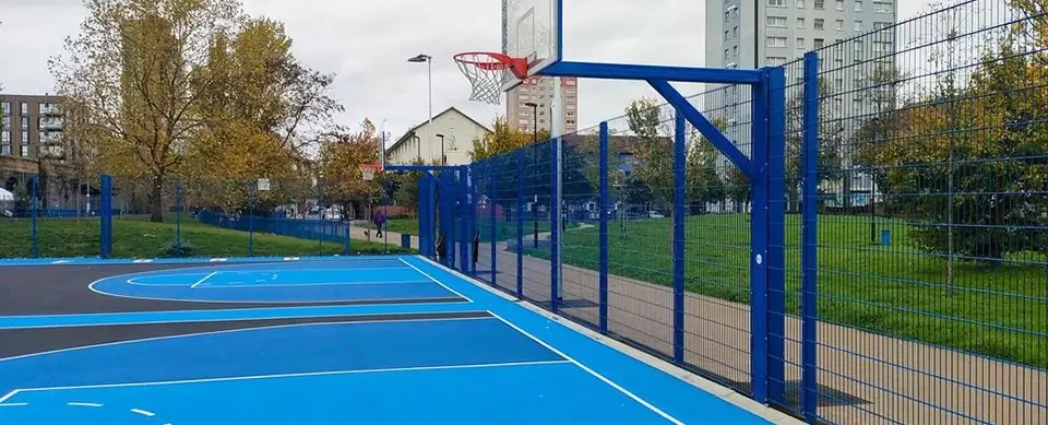 Sports Railings Around The Perimeter Of A Football Stadium