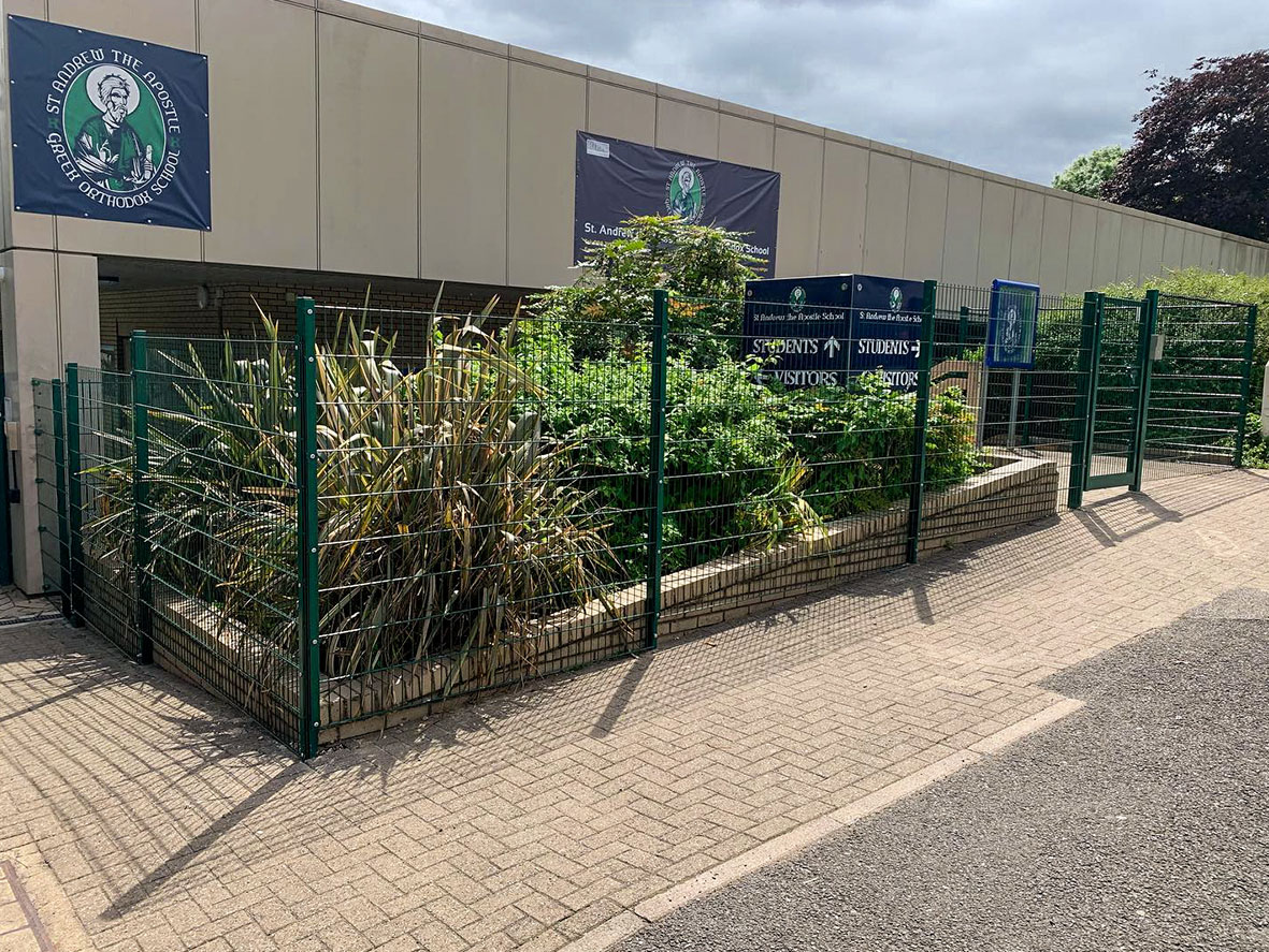 During the summer, my school installed metal gates over the